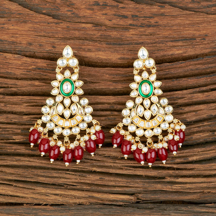 Kundan Chand Earring With Gold Plating 302047