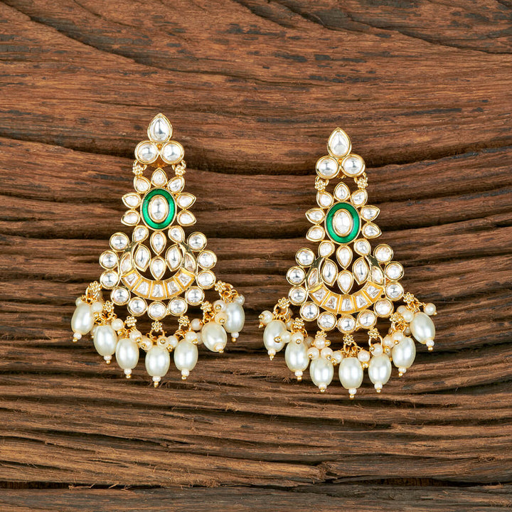 Kundan Chand Earring With Gold Plating 302047