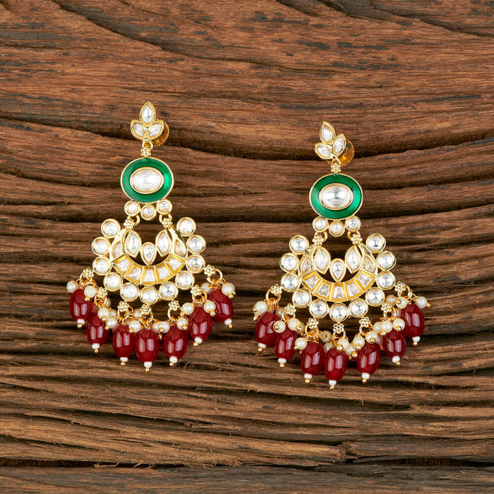 Kundan Chand Earring With Gold Plating 302048