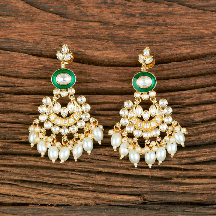 Kundan Chand Earring With Gold Plating 302048