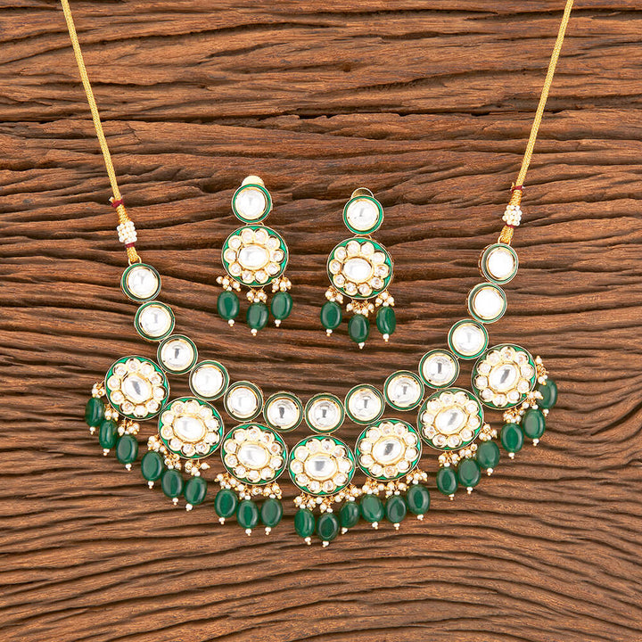 Kundan Moti Necklace With Gold Plating 302065