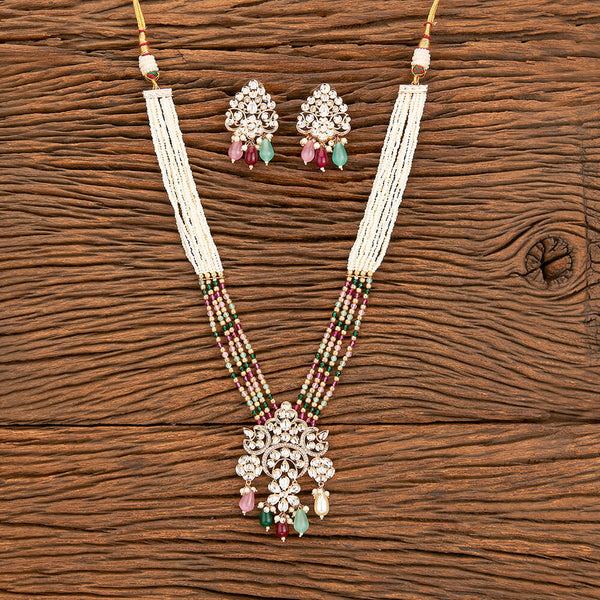 Kundan Moti Pendant Set With Rose Gold Plating 302107