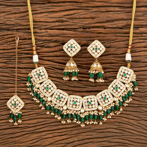 Kundan Mukut Necklace With Gold Plating 302174