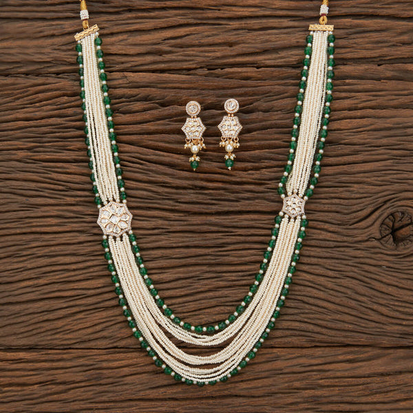 Kundan Mala Necklace With Rose GoldPlating 302201