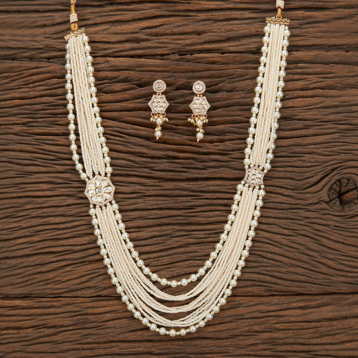 Kundan Mala Necklace With Rose GoldPlating 302201