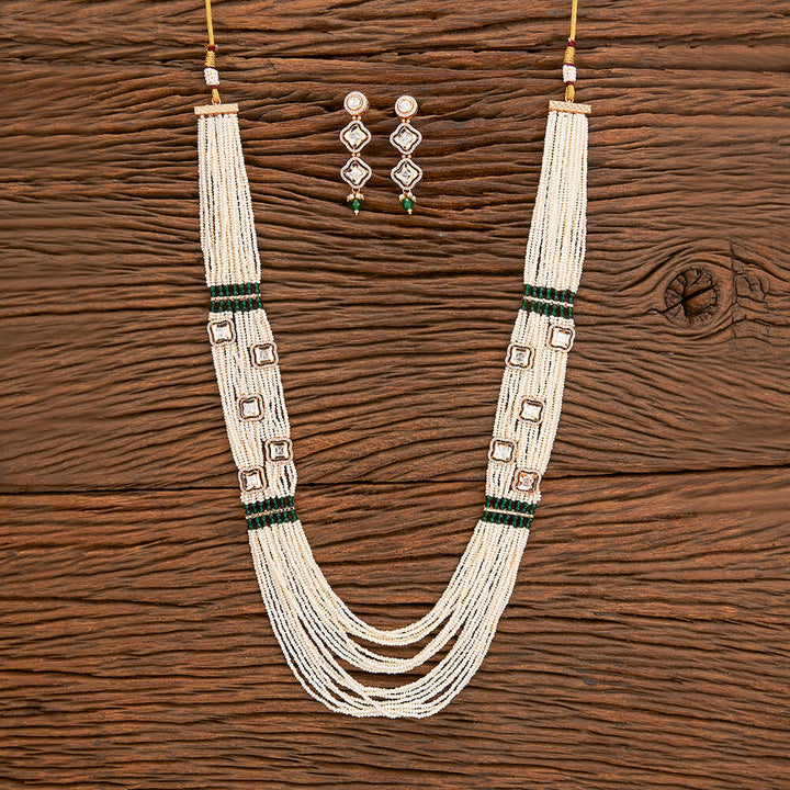 Kundan Mala Necklace With Rose Gold Plating 302203