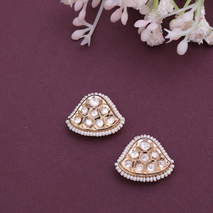 Kundan Pearl Earring With Gold Plating 302251