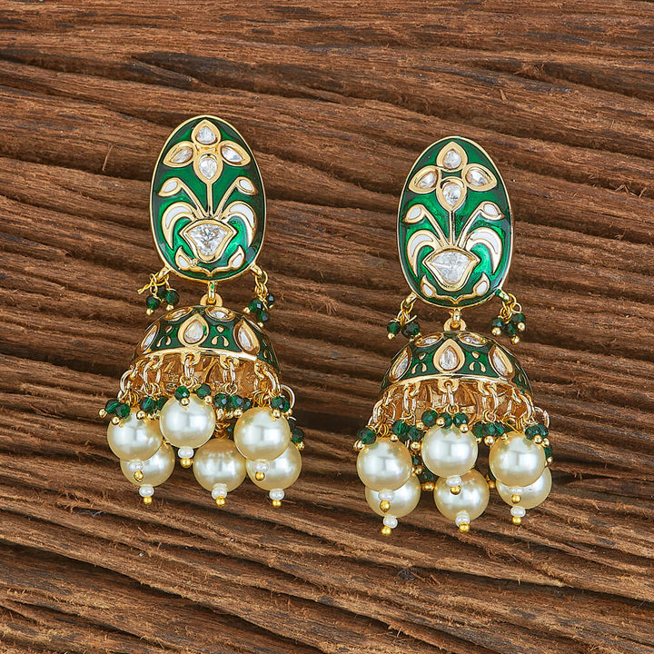 Kundan Meenakari Earring With Gold Plating 302274