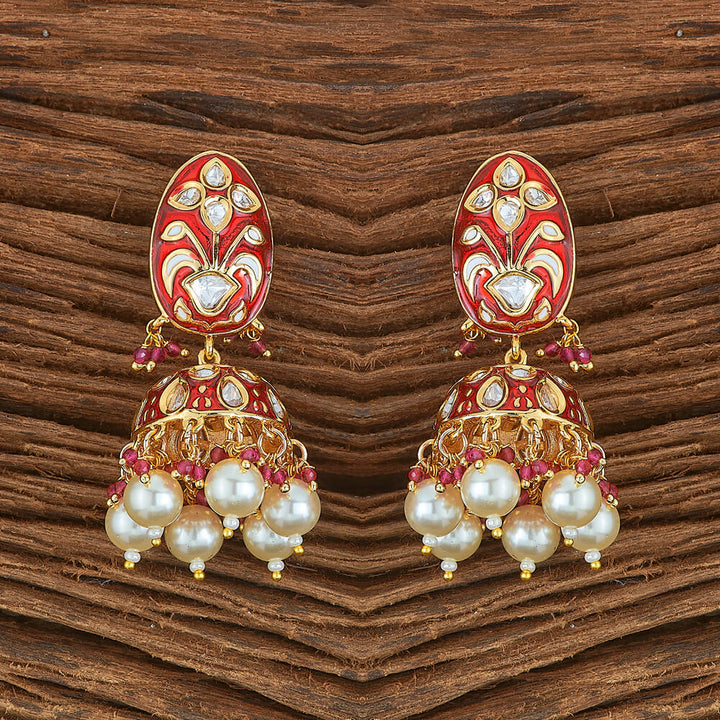 Kundan Meenakari Earring With Gold Plating 302274