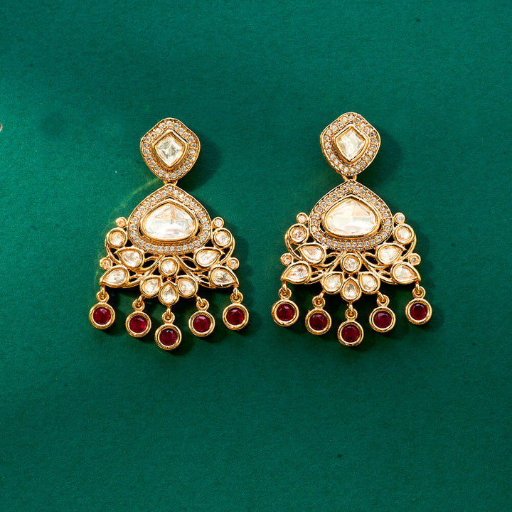 Kundan Classic Earring With Gold Plating 302437