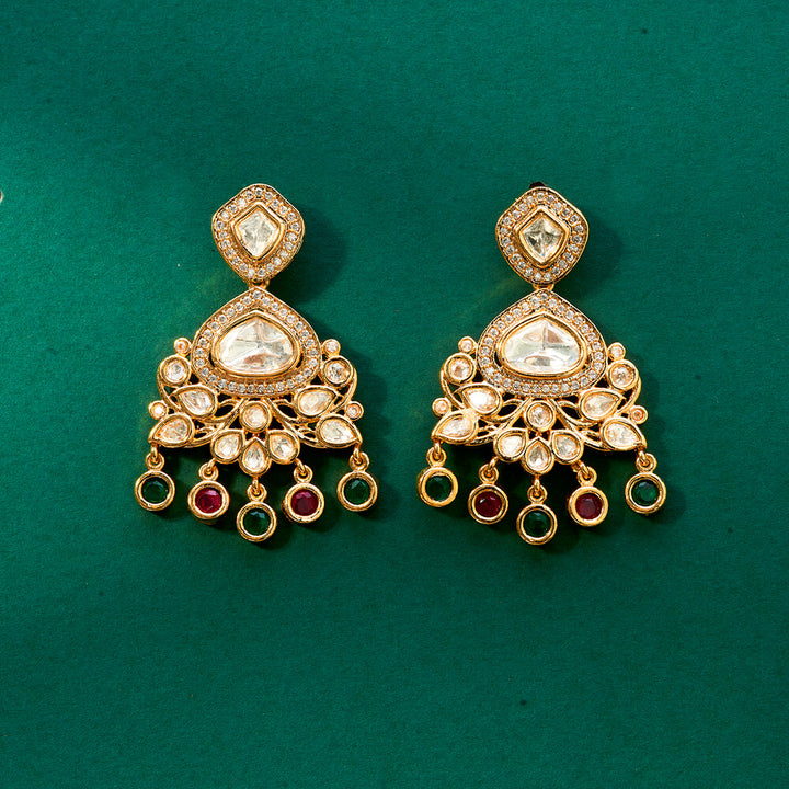 Kundan Classic Earring With Gold Plating 302437