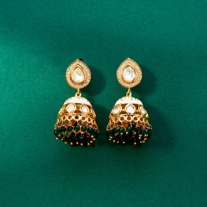 Kundan Meenakari Earring With Gold Plating 302459