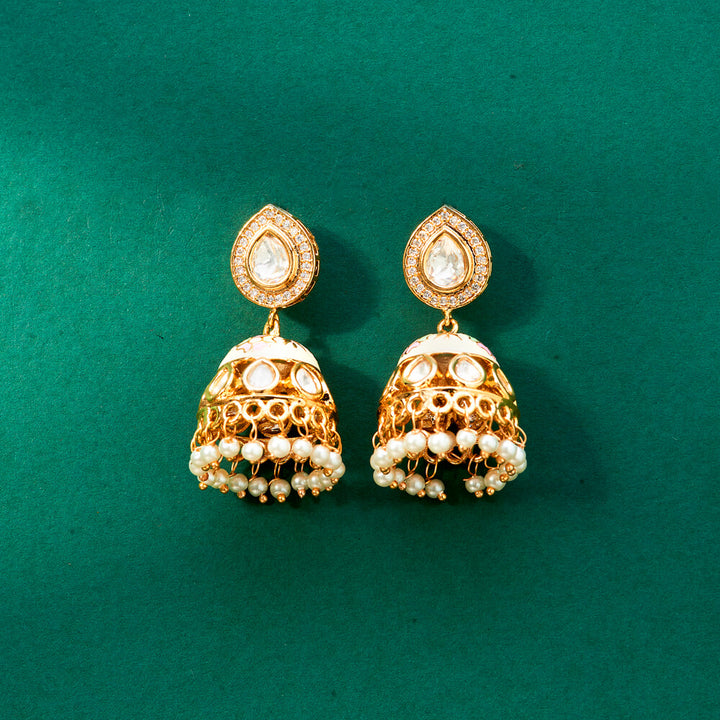 Kundan Meenakari Earring With Gold Plating 302459