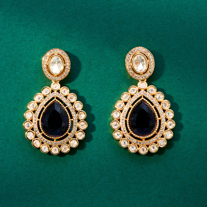 Kundan Classic Earring With Gold Plating 302475