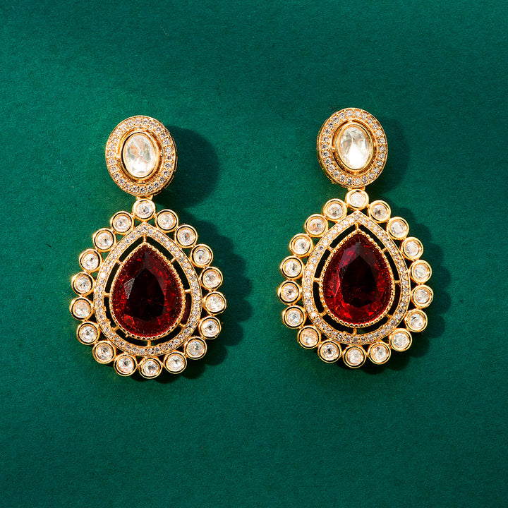 Kundan Classic Earring With Gold Plating 302475