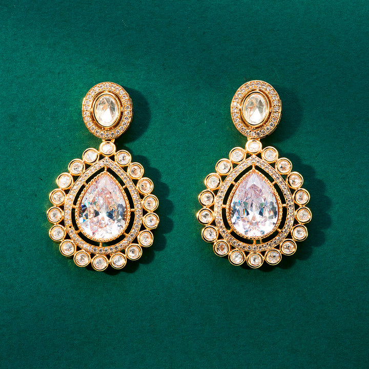 Kundan Classic Earring With Gold Plating 302475