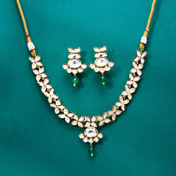 302508 Kundan Classic Necklace With Gold Plating