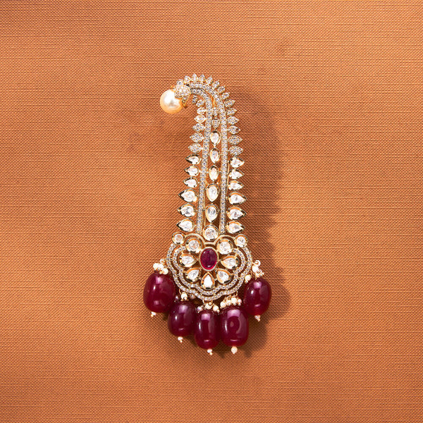 302606 Kundan Pearl Kalangi With Gold Plating