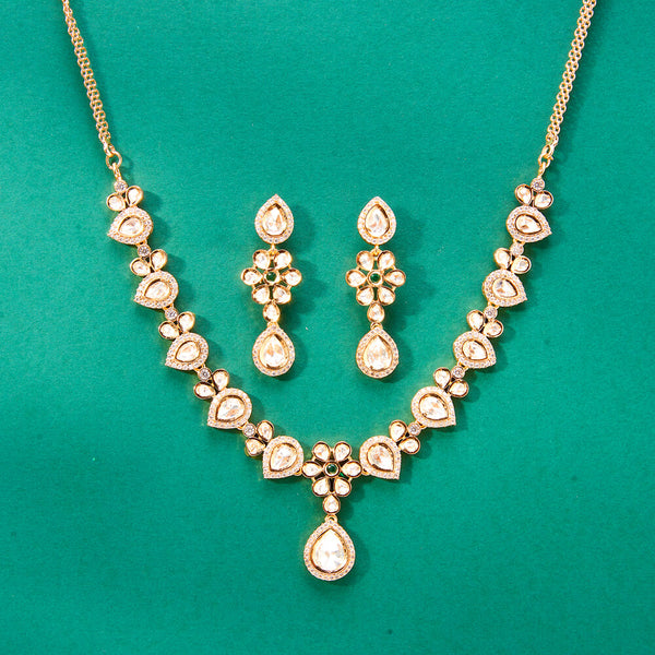 302697 Kundan Classic Necklace With Gold Plating