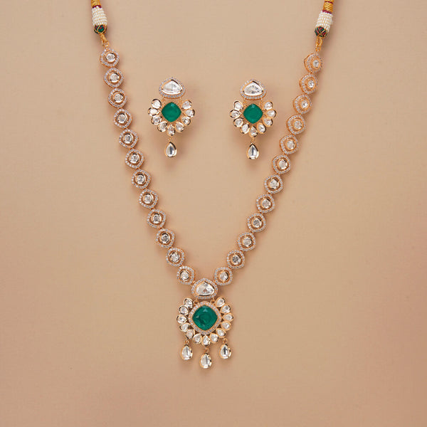 302777 Kundan Classic Necklace Set With Gold Plating