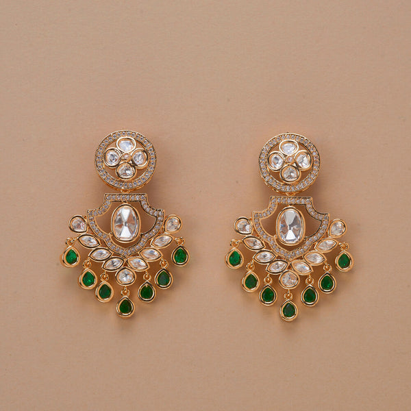 302785 Kundan Classic Earring With Gold Plating