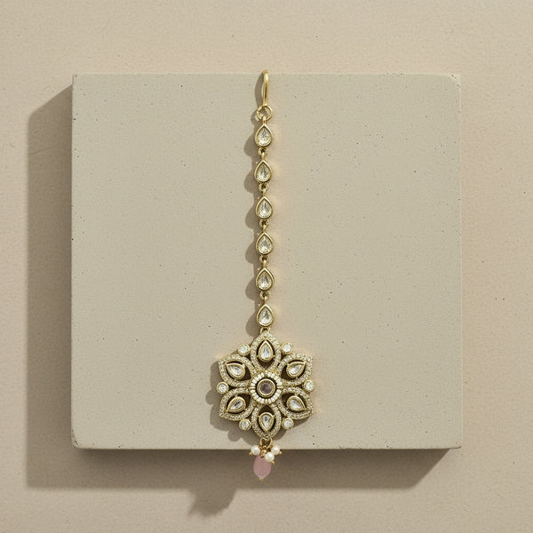 302901 Kundan Classic Tikka With Mehndi Plating