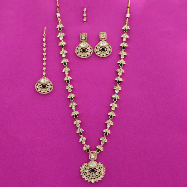 302965 Kundan Long Necklace With Carat Plating