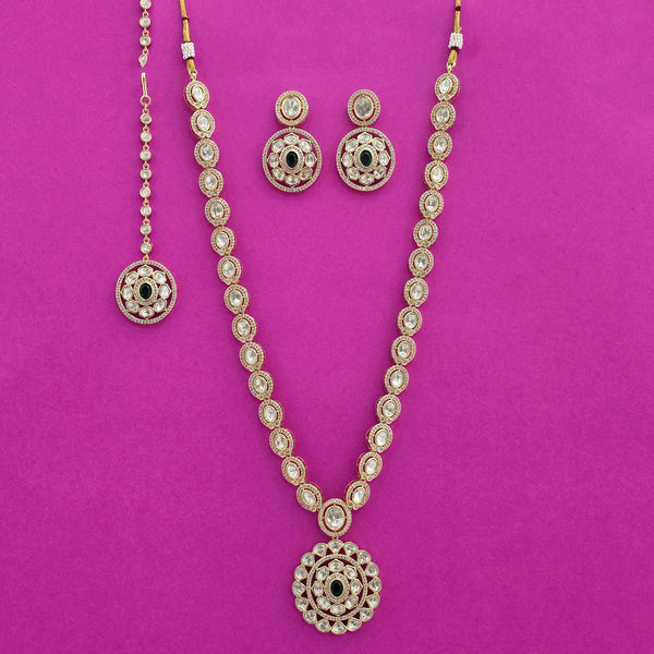302966 Kundan Long Necklace With Carat Plating