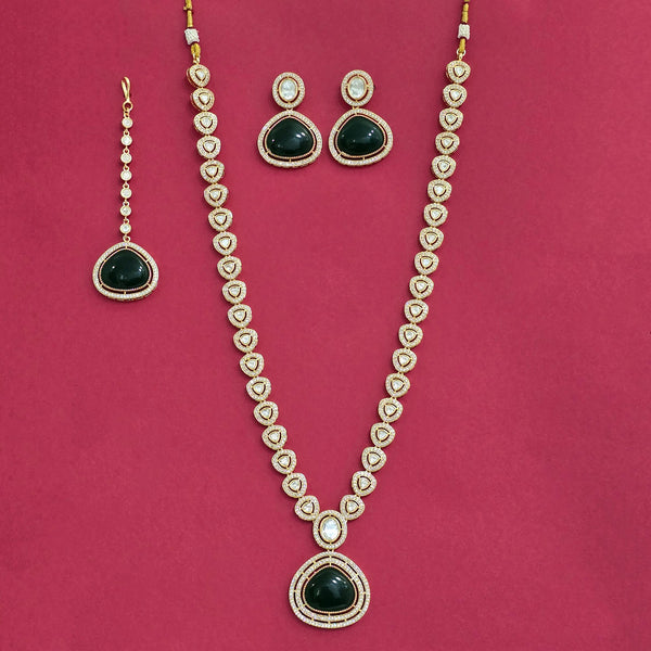 302967 Kundan Long Necklace With Gold Plating