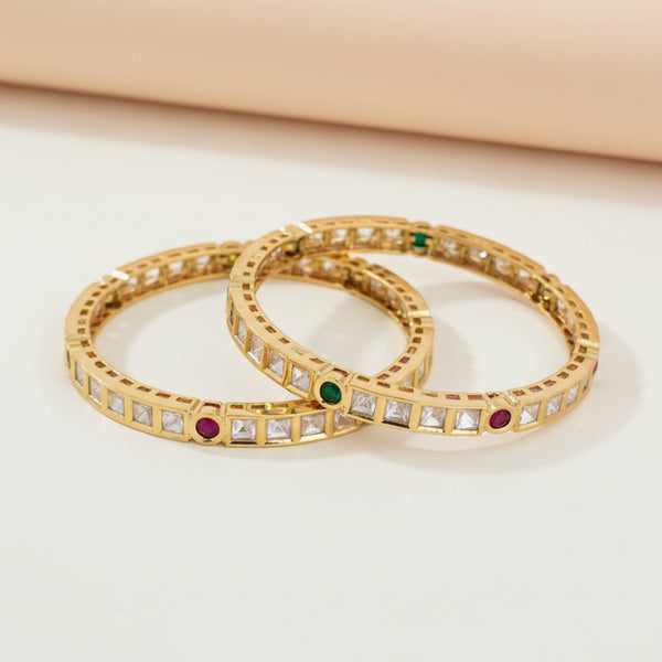 303000 Kundan Classic Bangles With Carat Plating