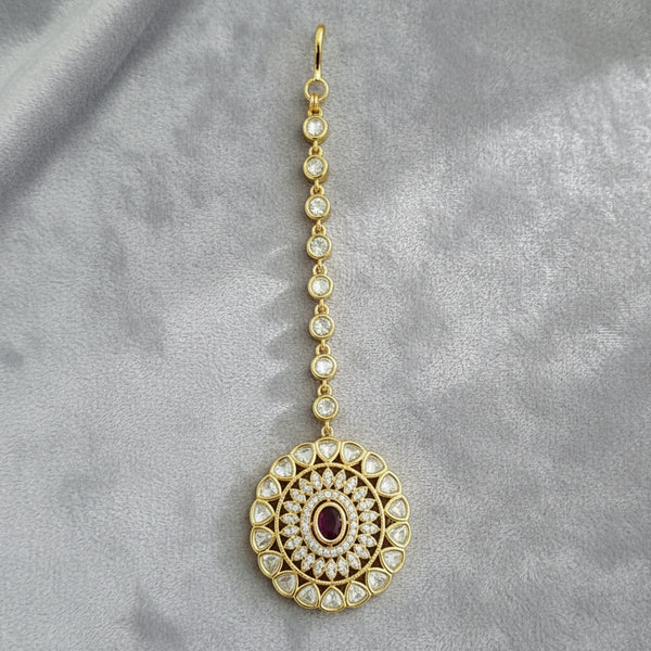303029 Kundan Classic Tikka With Carat Plating