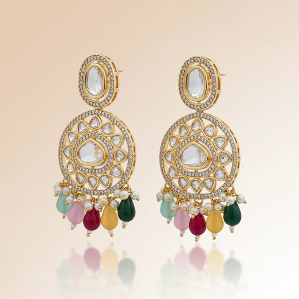 303069 Kundan Classic Earring With Gold Plating