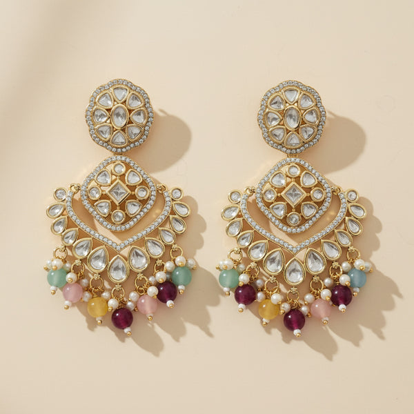 303075 Kundan Classic Earring With Gold Plating