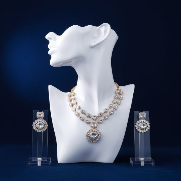 303177 Kundan Classic Necklace With Carat Gold Plating