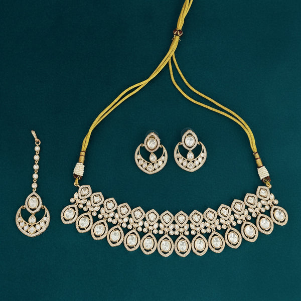 303178 Kundan Classic Necklace With Carat Gold Plating
