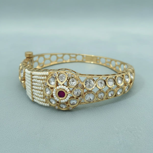 303197 Kundan Openable Kada With Carat Gold Plating
