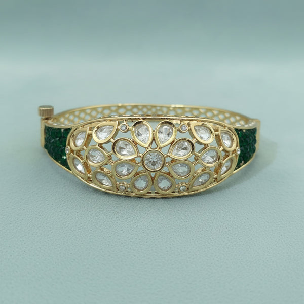 303198 Kundan Openable Kada With Carat Gold Plating