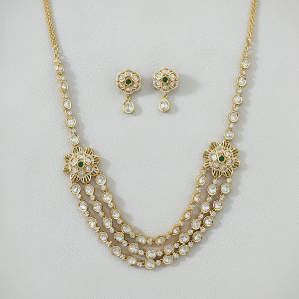 303225 Kundan Classic Necklace With Carat Gold Plating