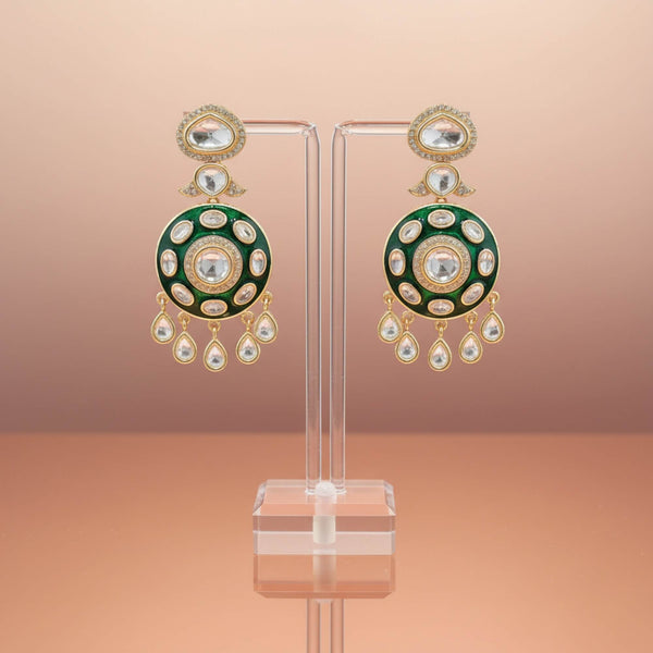 303243 Kundan Classic Earring With Carat Gold Plating