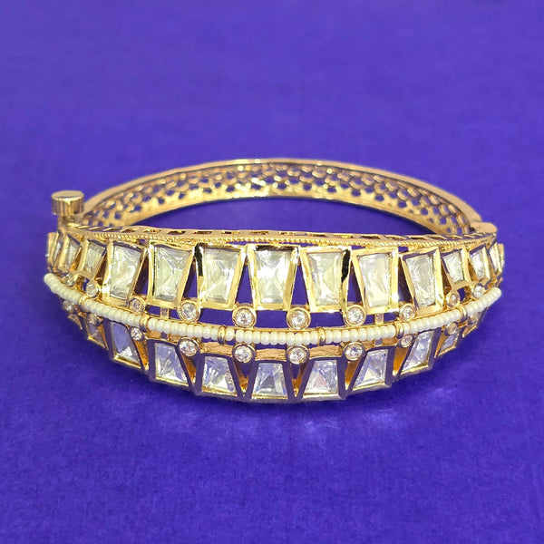 303361 Kundan Openable Kada With Carat Gold Plating
