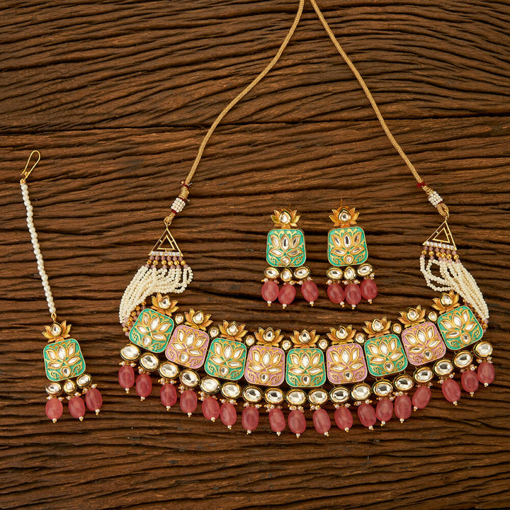 Kundan Classic Necklace with gold plating 350068