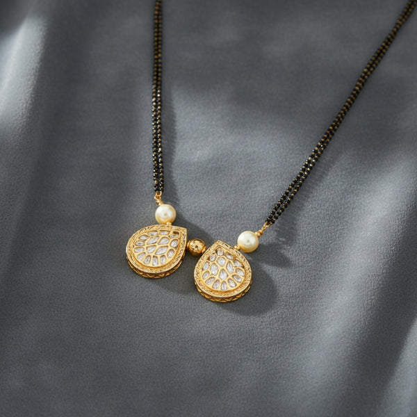 350730 Kundan Classic Mangalsutra With Gold Plating