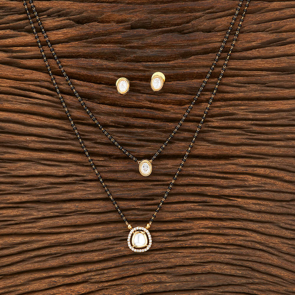 Kundan Delicate Mangalsutra With Gold Plating 351049