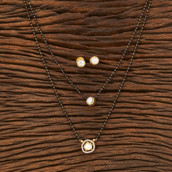 Kundan Delicate Mangalsutra With Gold Plating 351050