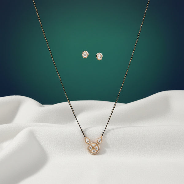 351441 Kundan Classic Mangalsutra With Gold Plating