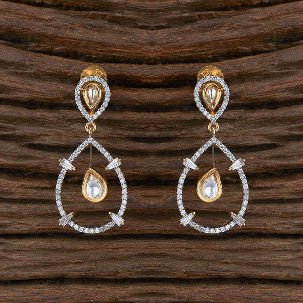 Kundan Classic Earring With 2 Tone Rhodium Plating 351633