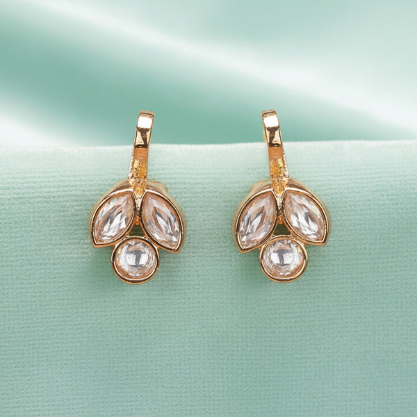 351637 Kundan Classic Nose Ring With Gold Plating