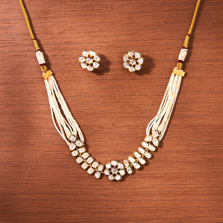 Kundan Classic mala necklace With Gold Plating 351678