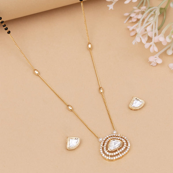 Kundan Classic Mangalsutra With Gold Plating 351685