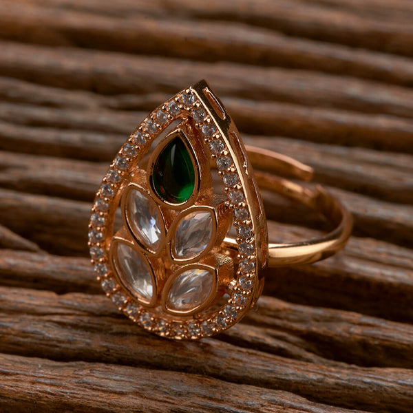 Kundan Classic Ring With Gold Plating 351712